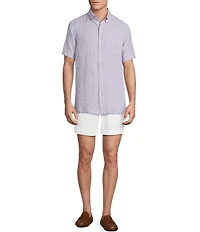 Cremieux Blue Label French Linen Solid Short Sleeve Woven Shirt