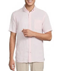 Cremieux Blue Label French Linen Solid Short Sleeve Woven Shirt