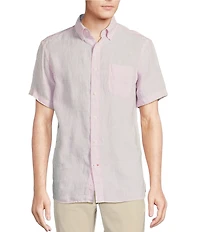 Cremieux Blue Label French Linen Stripe Short Sleeve Woven Shirt