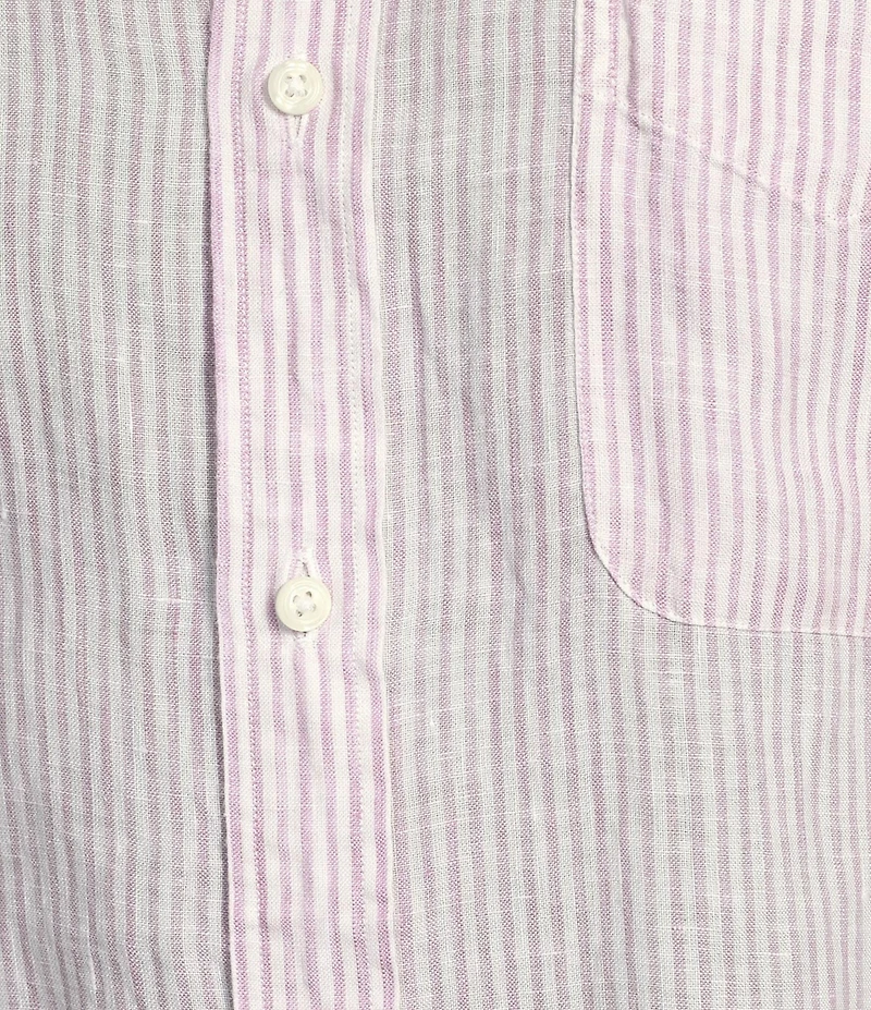 Cremieux Blue Label French Linen Stripe Short Sleeve Woven Shirt