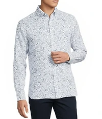 Cremieux Blue Label French Linen Floral Print Long Sleeve Woven Shirt