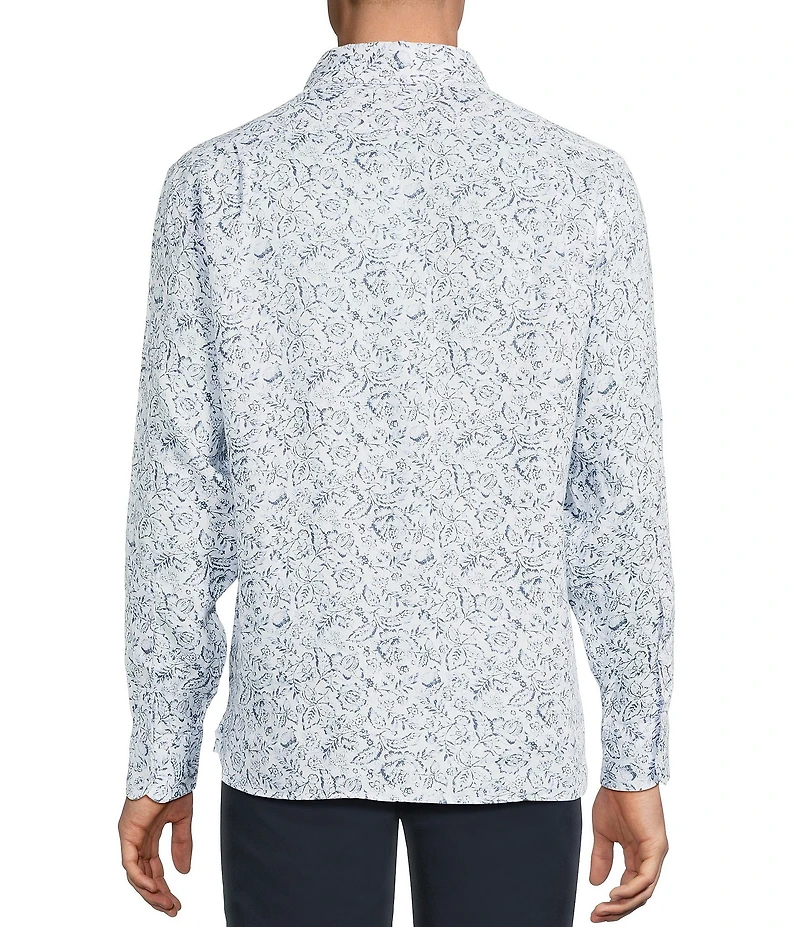 Cremieux Blue Label French Linen Floral Print Long Sleeve Woven Shirt