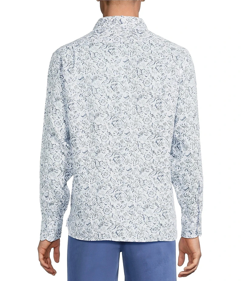 Cremieux Blue Label French Linen Floral Print Long Sleeve Woven Shirt