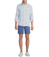 Cremieux Blue Label French Linen Floral Print Long Sleeve Woven Shirt