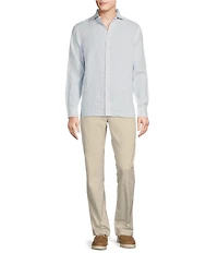Cremieux Blue Label French Linen Windowane Long Sleeve Woven Shirt