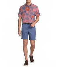 Cremieux Blue Label Garment Dyed Floral Printed Short Sleeve Woven Shirt