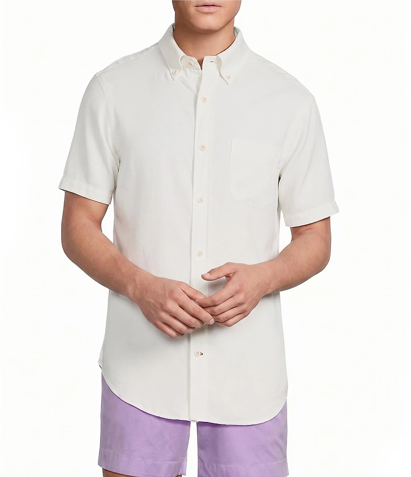 Cremieux Blue Label Garment Dyed Short Sleeve Woven Shirt