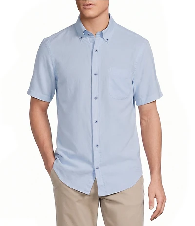 Cremieux Blue Label Garment Dyed Short Sleeve Woven Shirt