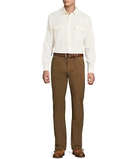 Cremieux Blue Label Garment Dyed Twill Long Sleeve Woven Shirt