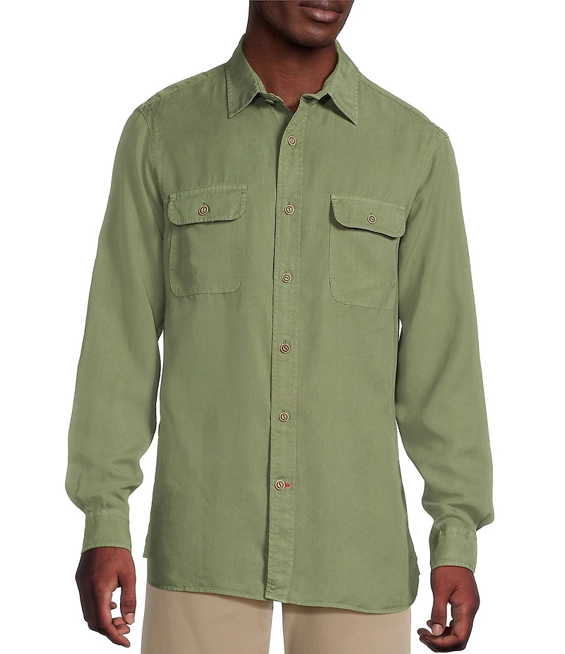 Cremieux Blue Label Garment Dyed Twill Long Sleeve Woven Shirt