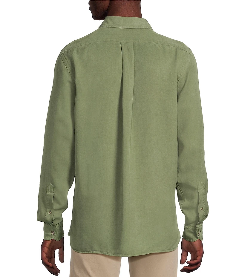 Cremieux Blue Label Garment Dyed Twill Long Sleeve Woven Shirt