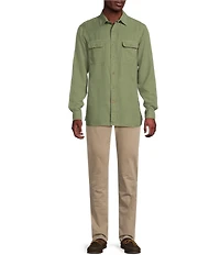 Cremieux Blue Label Garment Dyed Twill Long Sleeve Woven Shirt