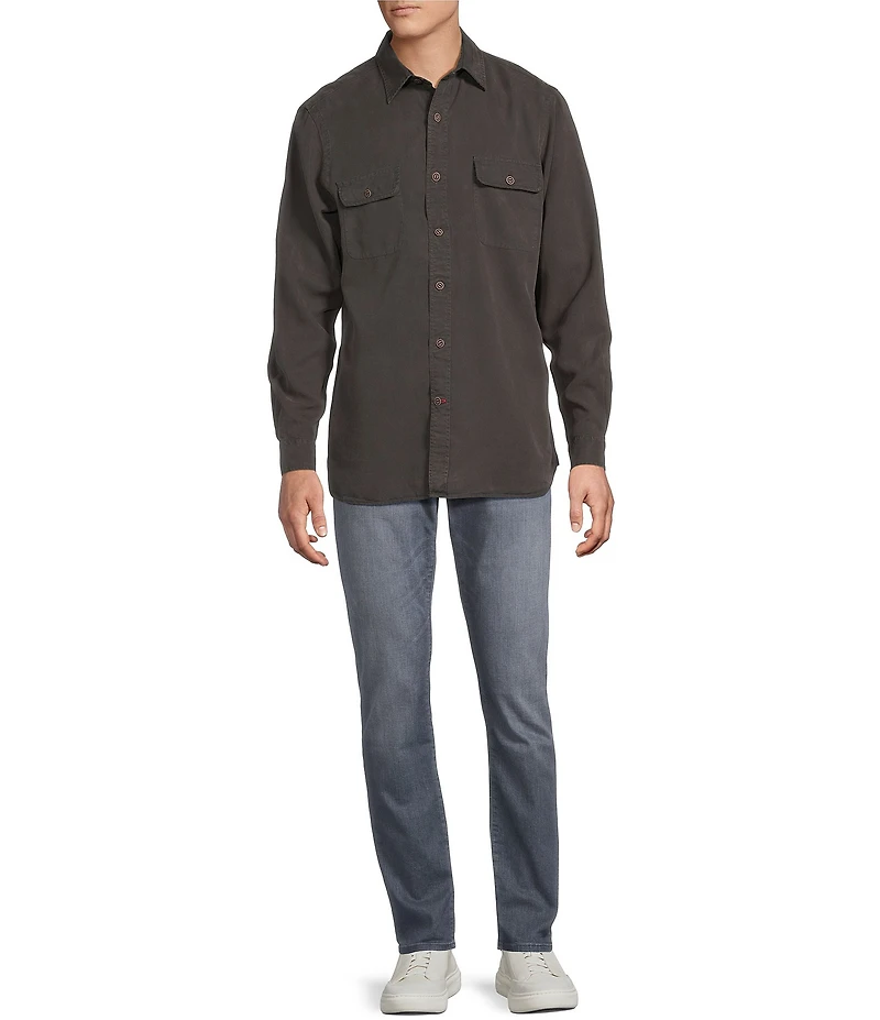 Cremieux Blue Label Garment Dyed Twill Long Sleeve Woven Shirt