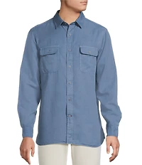 Cremieux Blue Label Garment Dyed Twill Long Sleeve Woven Shirt