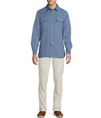 Cremieux Blue Label Garment Dyed Twill Long Sleeve Woven Shirt