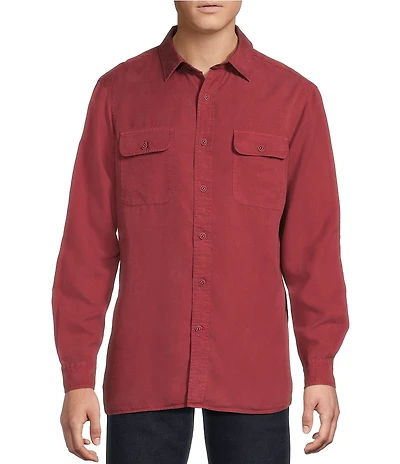 Cremieux Blue Label Garment Dyed Twill Long Sleeve Woven Shirt