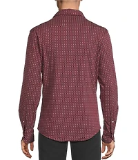 Cremieux Blue Label Geo Print Coat Front Knit Shirt