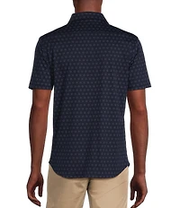 Cremieux Blue Label Geo Print Cotton Interlock Short Sleeve Coatfront Shirt