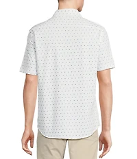 Cremieux Blue Label Geo Print Jersey Short Sleeve Coatfront Shirt