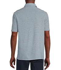 Cremieux Blue Label Geo Print Knit Oxford Short Sleeve Woven Shirt
