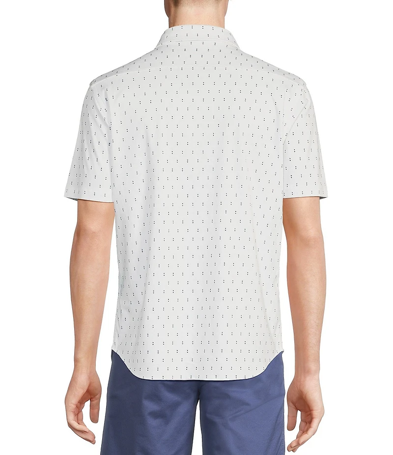 Cremieux Blue Label Geo Print Short Sleeve Coatfront Shirt