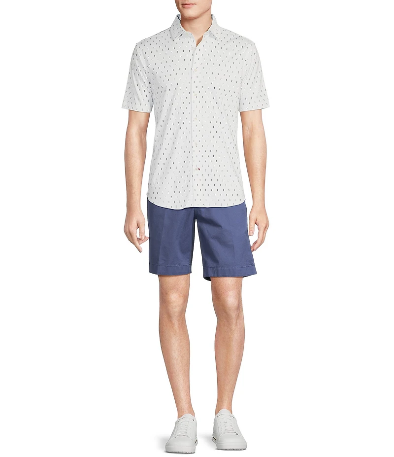 Cremieux Blue Label Geo Print Short Sleeve Coatfront Shirt