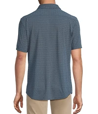 Cremieux Blue Label Geometric Button Front Knit Short Sleeve Shirt