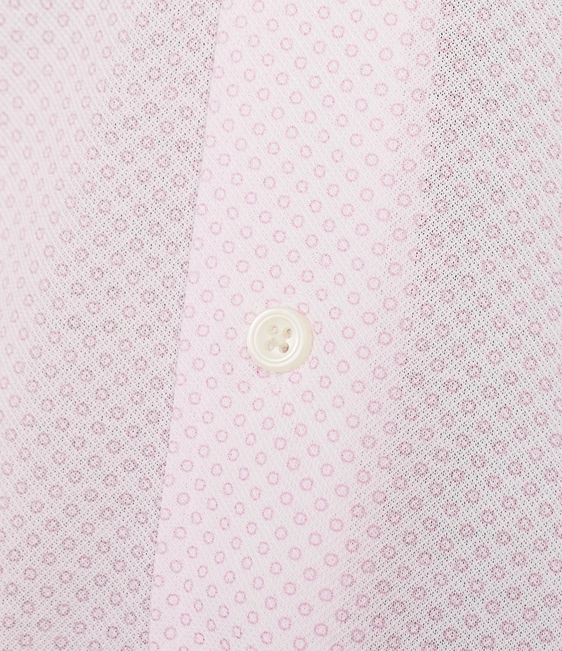 Cremieux Blue Label Geometric Circle Print Knit Oxford Short Sleeve Woven Shirt