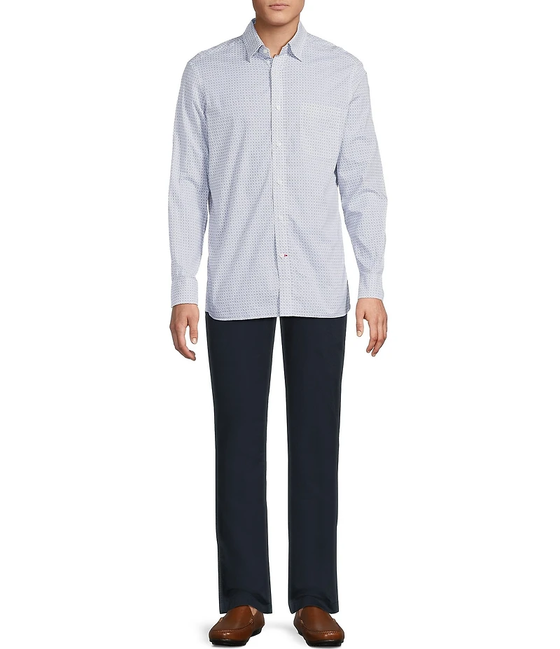 Cremieux Blue Label Geometric Comfort Stretch Long Sleeve Woven Shirt