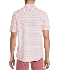 Cremieux Blue Label Geometric Diamond Print Short Sleeve Coat Front Shirt