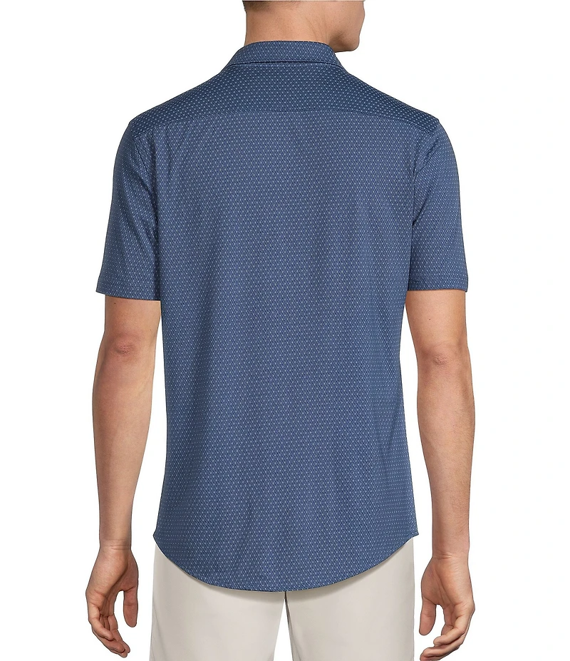 Cremieux Blue Label Geometric Diamond Print Short Sleeve Coat Front Shirt