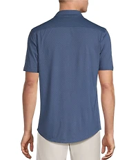 Cremieux Blue Label Geometric Diamond Print Short Sleeve Coat Front Shirt