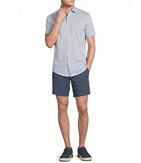 Cremieux Blue Label Geometric Diamond Print Short Sleeve Coat Front Shirt