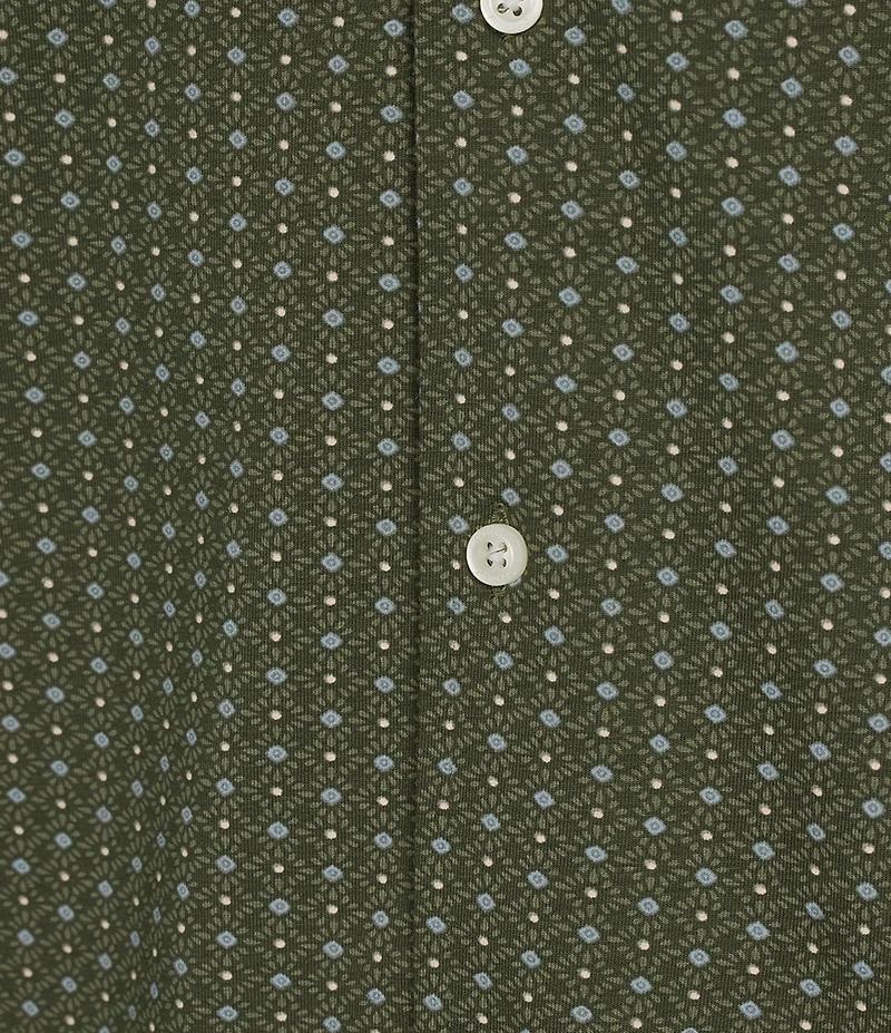 Cremieux Blue Label Geometric Print Coat Front Short Sleeve Shirt
