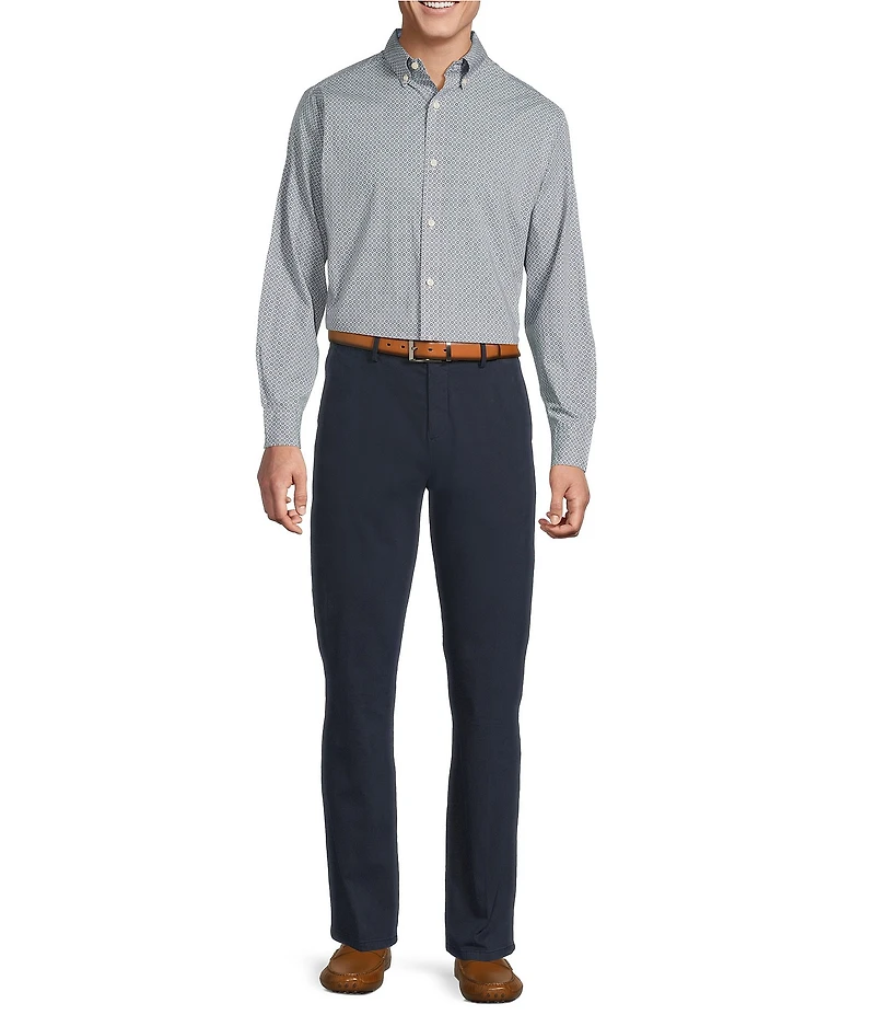 Cremieux Blue Label Geometric Print Poplin Long Sleeve Woven Shirt