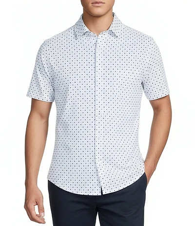 Cremieux Blue Label Geometric Short Sleeve Coat Front Shirt