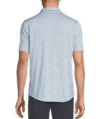 Cremieux Blue Label Geometric Square Print Short Sleeve Coat Front Shirt
