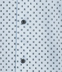 Cremieux Blue Label Geometric Square Print Short Sleeve Coat Front Shirt