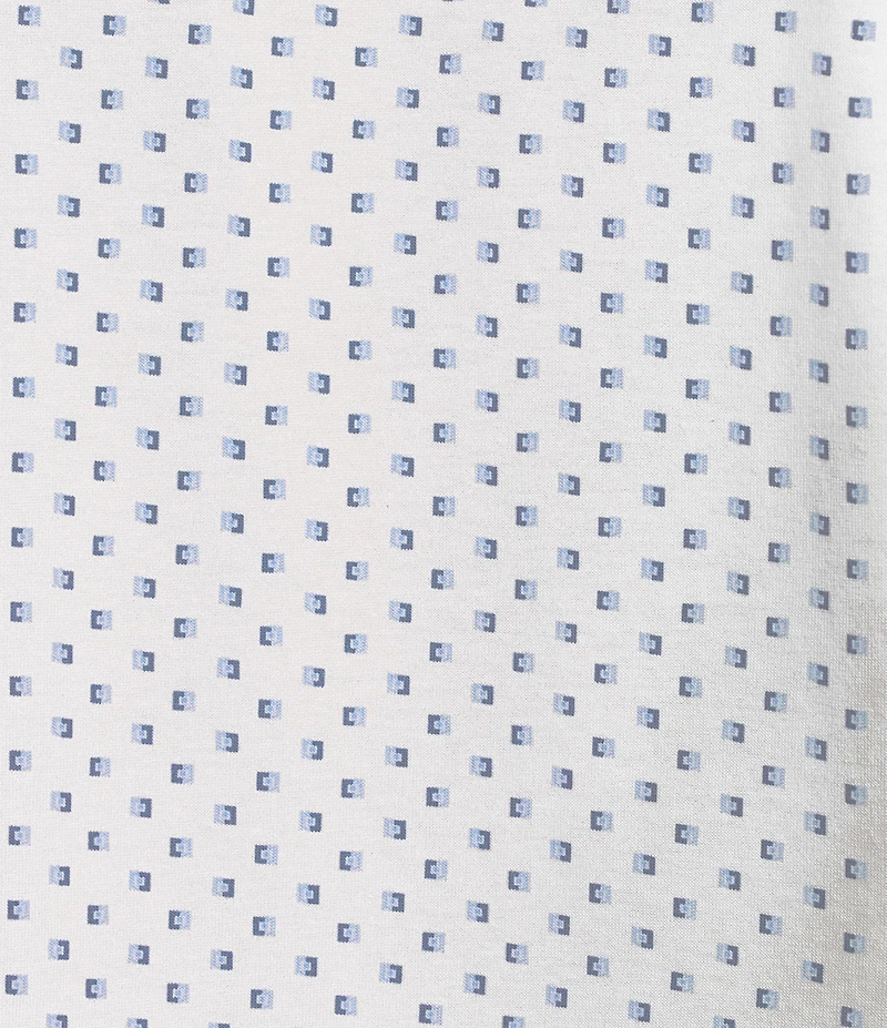Cremieux Blue Label Geometric Square Print Short Sleeve Polo Shirt