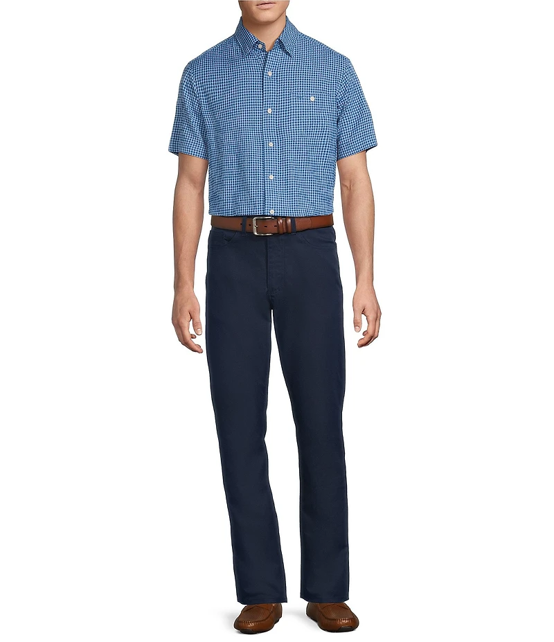 Cremieux Blue Label Gingham Seersucker Performance Short Sleeve Button Front Woven Shirt