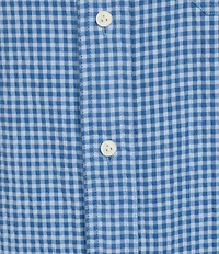 Cremieux Blue Label Gingham Seersucker Performance Short Sleeve Button Front Woven Shirt