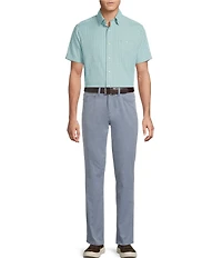 Cremieux Blue Label Gingham Seersucker Performance Short Sleeve Button Front Woven Shirt