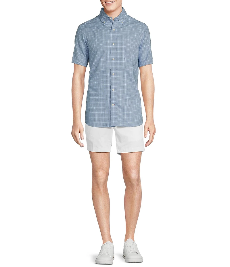 Cremieux Blue Label Glen Plaid Lightweight Oxford Short Sleeve Woven Shirt