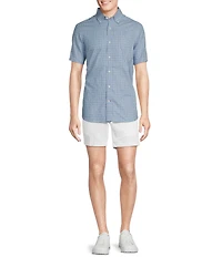 Cremieux Blue Label Glen Plaid Lightweight Oxford Short Sleeve Woven Shirt