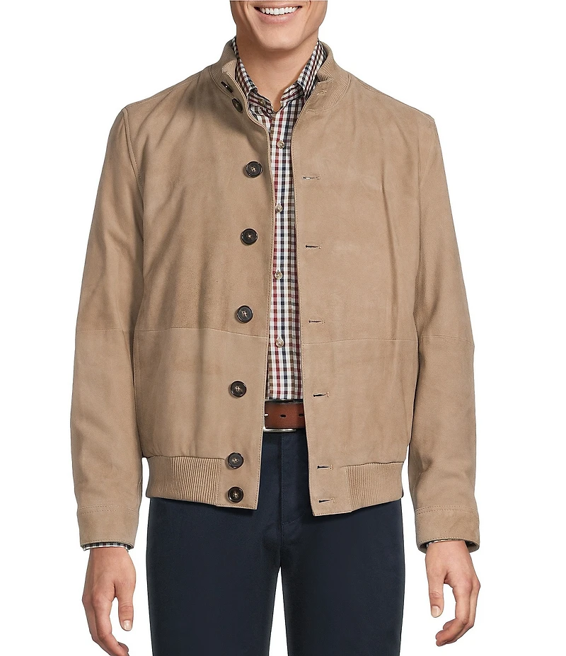 Cremieux Blue Label Goat Suede Bomber Jacket