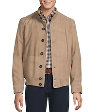 Cremieux Blue Label Goat Suede Bomber Jacket