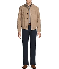 Cremieux Blue Label Goat Suede Bomber Jacket