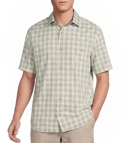 Cremieux Blue Label Grid Plaid Short Sleeve Woven Shirt