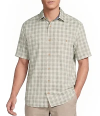 Cremieux Blue Label Grid Plaid Short Sleeve Woven Shirt