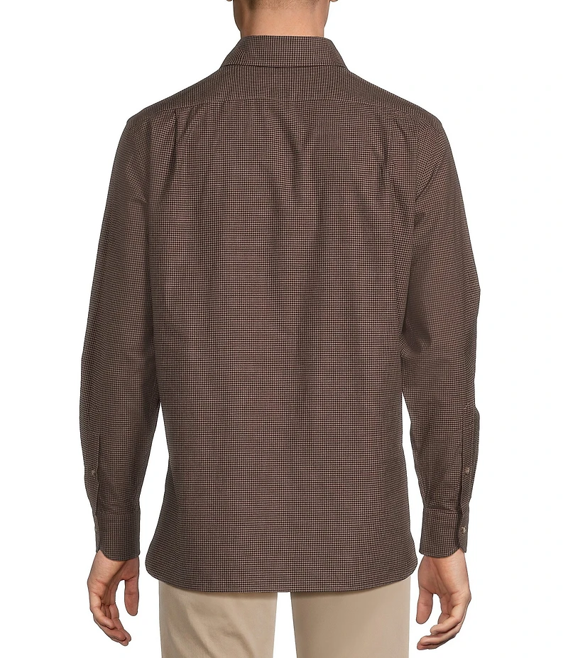 Cremieux Blue Label Heather Twill Check Long Sleeve Woven Shirt